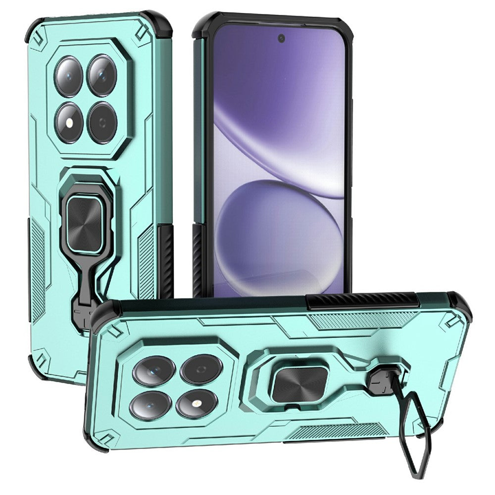 For Xiaomi Redmi Note 15 Pro 5G (Global) Case Rotatable Ring Kickstand PC + TPU Shockproof Phone Cover - Green