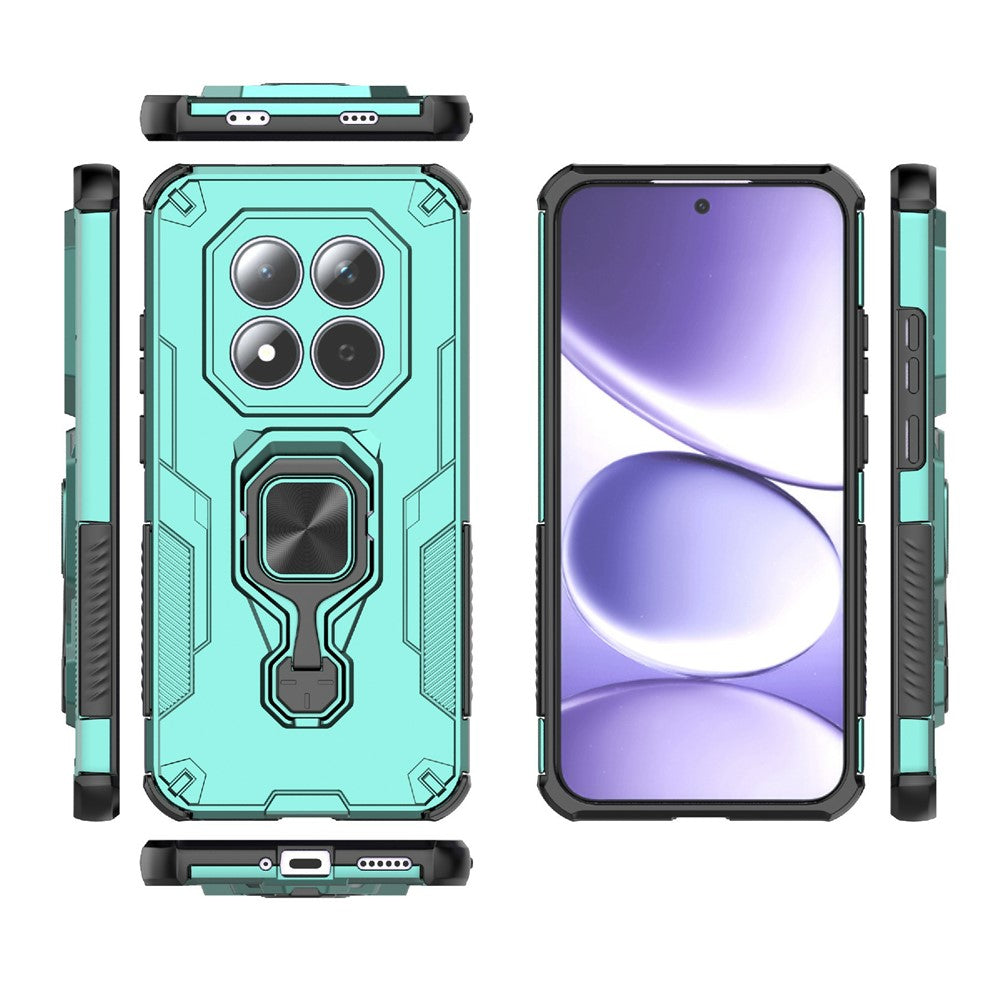 For Xiaomi Redmi Note 15 Pro 5G (Global) Case Rotatable Ring Kickstand PC + TPU Shockproof Phone Cover - Green