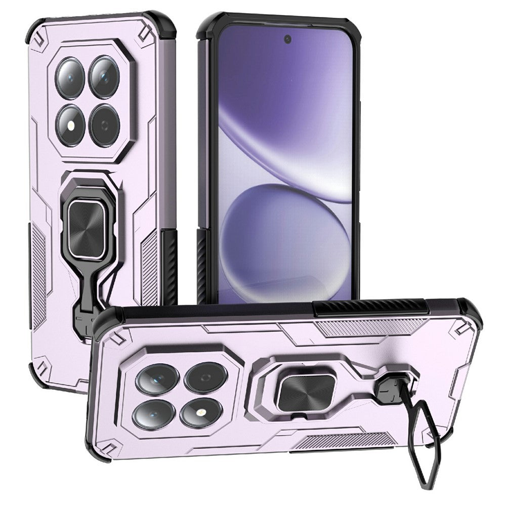 For Xiaomi Redmi Note 15 Pro 5G (Global) Case Rotatable Ring Kickstand PC + TPU Shockproof Phone Cover - Purple