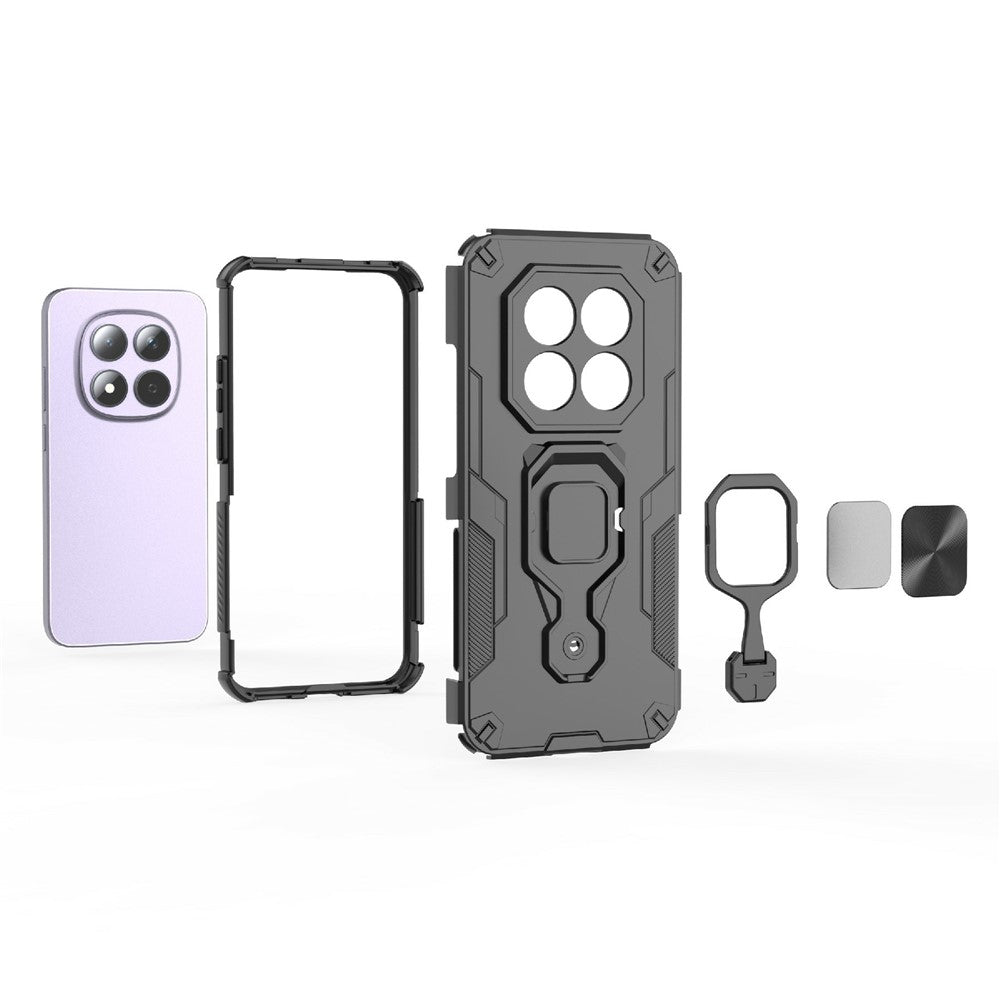 For Xiaomi Redmi Note 15 Pro 5G (Global) Case Rotatable Ring Kickstand PC + TPU Shockproof Phone Cover - Purple