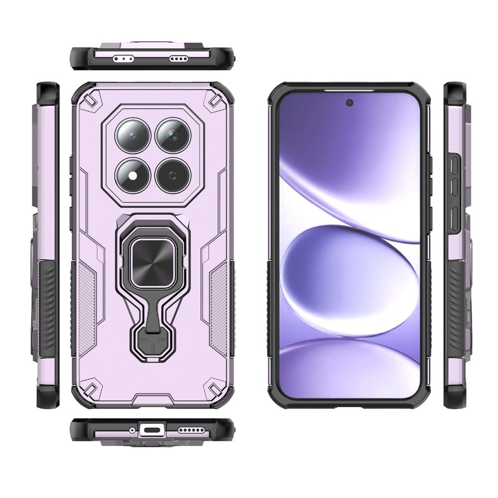 For Xiaomi Redmi Note 15 Pro 5G (Global) Case Rotatable Ring Kickstand PC + TPU Shockproof Phone Cover - Purple
