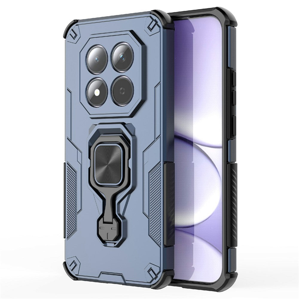 For Xiaomi Redmi Note 15 Pro 5G (Global) Case Rotatable Ring Kickstand PC + TPU Shockproof Phone Cover - Navy Blue