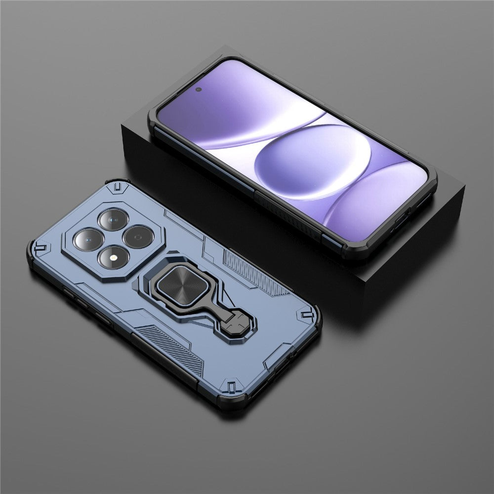 For Xiaomi Redmi Note 15 Pro 5G (Global) Case Rotatable Ring Kickstand PC + TPU Shockproof Phone Cover - Navy Blue