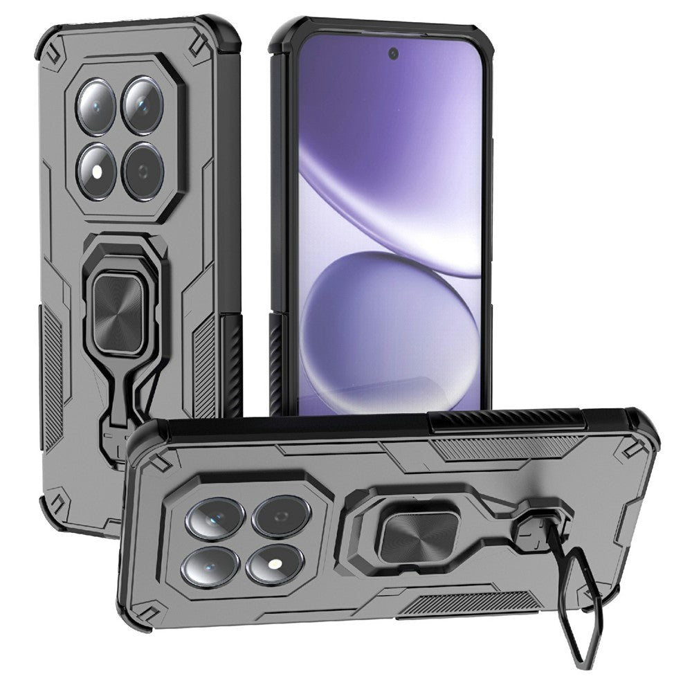 For Xiaomi Redmi Note 15 Pro 5G (Global) Case Rotatable Ring Kickstand PC + TPU Shockproof Phone Cover - Black