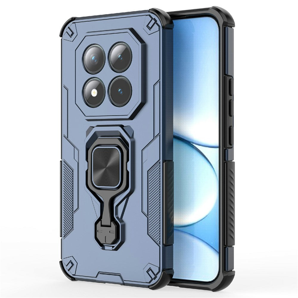 For Xiaomi Poco M8 Pro 5G / Redmi Note 15 Pro+ 5G (Global) Case Rotatable Ring Kickstand PC + TPU Shockproof Phone Cover - Navy Blue