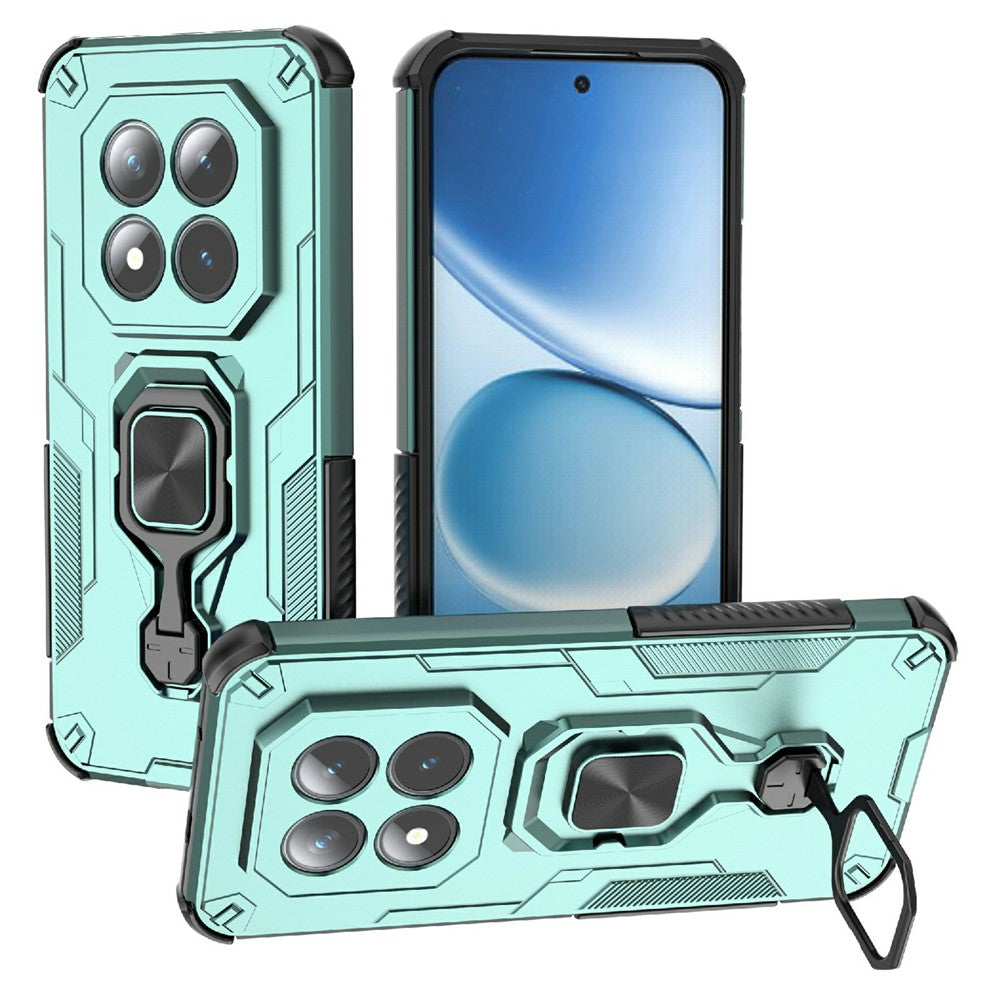 For Xiaomi Poco M8 Pro 5G / Redmi Note 15 Pro+ 5G (Global) Case Rotatable Ring Kickstand PC + TPU Shockproof Phone Cover - Green