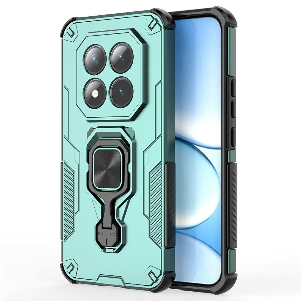 For Xiaomi Poco M8 Pro 5G / Redmi Note 15 Pro+ 5G (Global) Case Rotatable Ring Kickstand PC + TPU Shockproof Phone Cover - Green