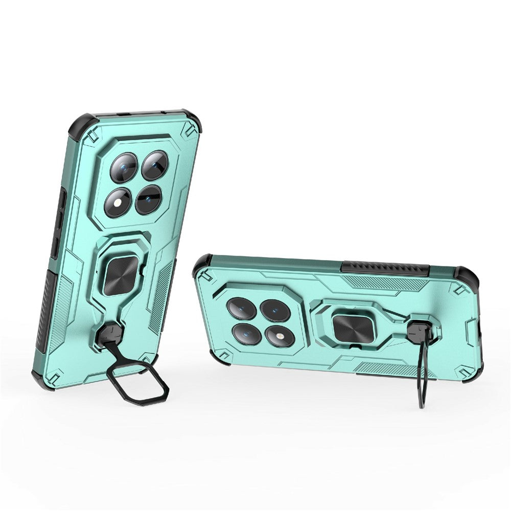 For Xiaomi Poco M8 Pro 5G / Redmi Note 15 Pro+ 5G (Global) Case Rotatable Ring Kickstand PC + TPU Shockproof Phone Cover - Green