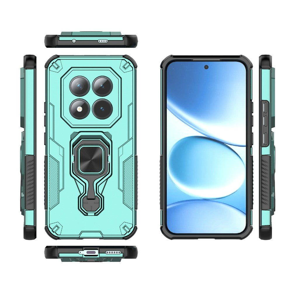 For Xiaomi Poco M8 Pro 5G / Redmi Note 15 Pro+ 5G (Global) Case Rotatable Ring Kickstand PC + TPU Shockproof Phone Cover - Green
