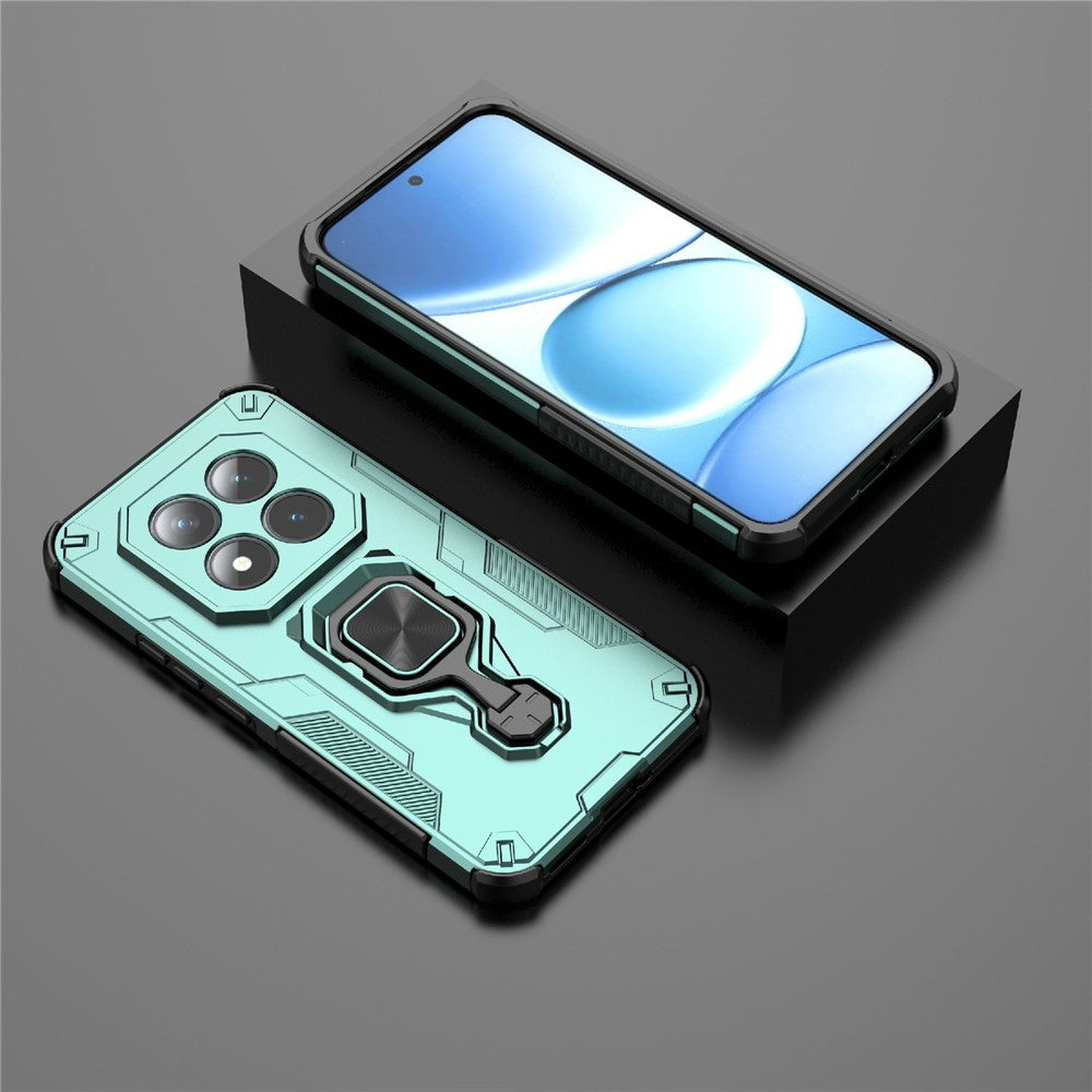 For Xiaomi Poco M8 Pro 5G / Redmi Note 15 Pro+ 5G (Global) Case Rotatable Ring Kickstand PC + TPU Shockproof Phone Cover - Green