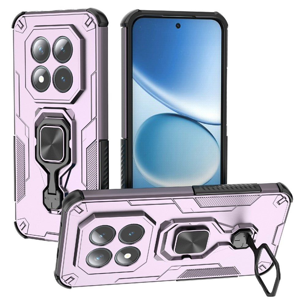 For Xiaomi Poco M8 Pro 5G / Redmi Note 15 Pro+ 5G (Global) Case Rotatable Ring Kickstand PC + TPU Shockproof Phone Cover - Purple
