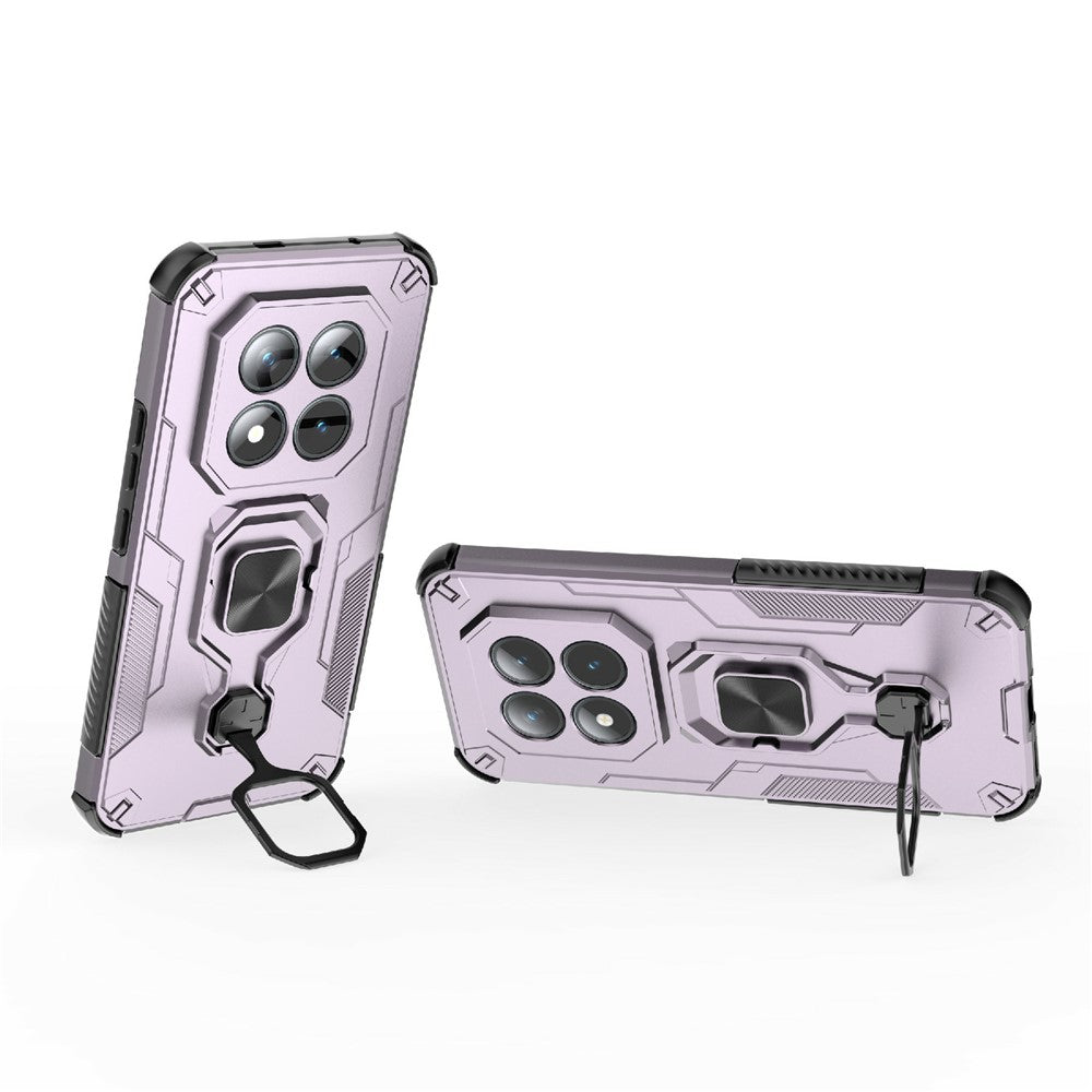 For Xiaomi Poco M8 Pro 5G / Redmi Note 15 Pro+ 5G (Global) Case Rotatable Ring Kickstand PC + TPU Shockproof Phone Cover - Purple