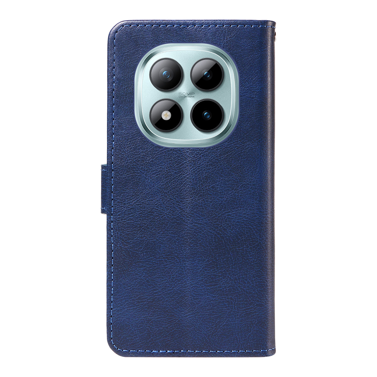 For Xiaomi Poco M8 Pro 5G / Redmi Note 15 Pro+ 5G (Global) Leather Wallet Case with Strap Solid Color Phone Stand Cover - Blue
