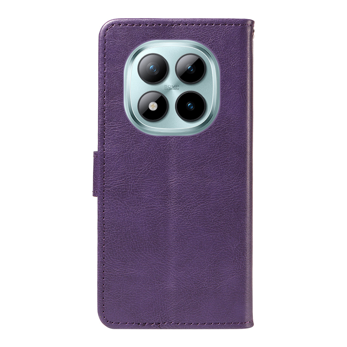 For Xiaomi Poco M8 Pro 5G / Redmi Note 15 Pro+ 5G (Global) Leather Wallet Case with Strap Solid Color Phone Stand Cover - Purple