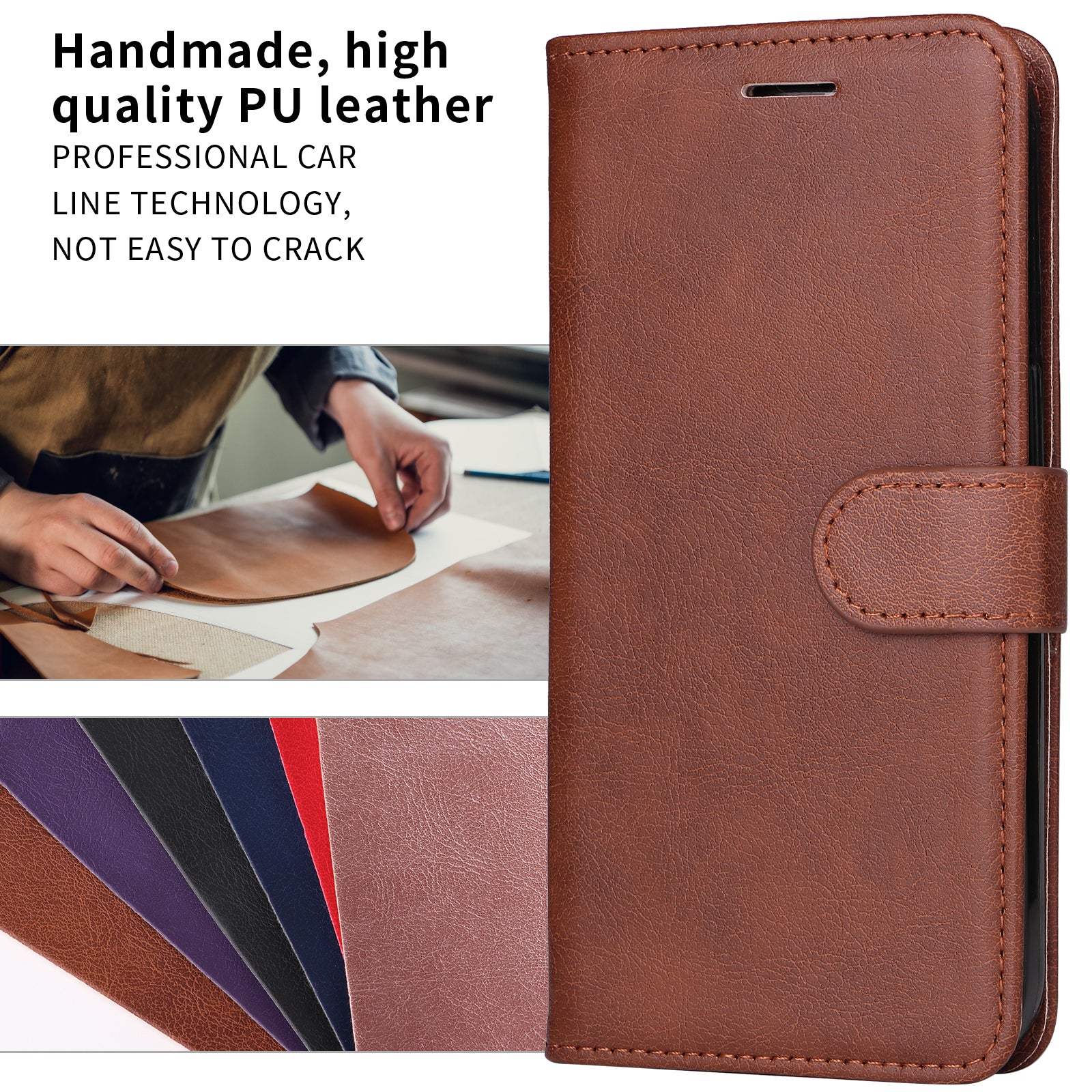 For Xiaomi Poco M8 Pro 5G / Redmi Note 15 Pro+ 5G (Global) Leather Wallet Case with Strap Solid Color Phone Stand Cover - Brown