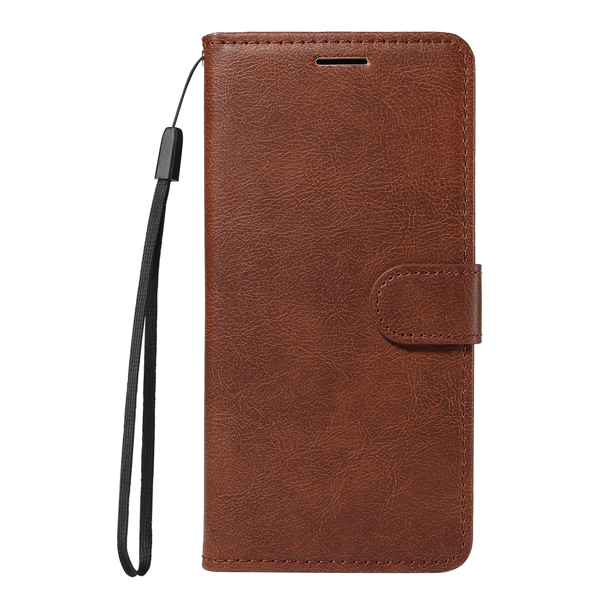 For Xiaomi Poco M8 Pro 5G / Redmi Note 15 Pro+ 5G (Global) Leather Wallet Case with Strap Solid Color Phone Stand Cover - Brown