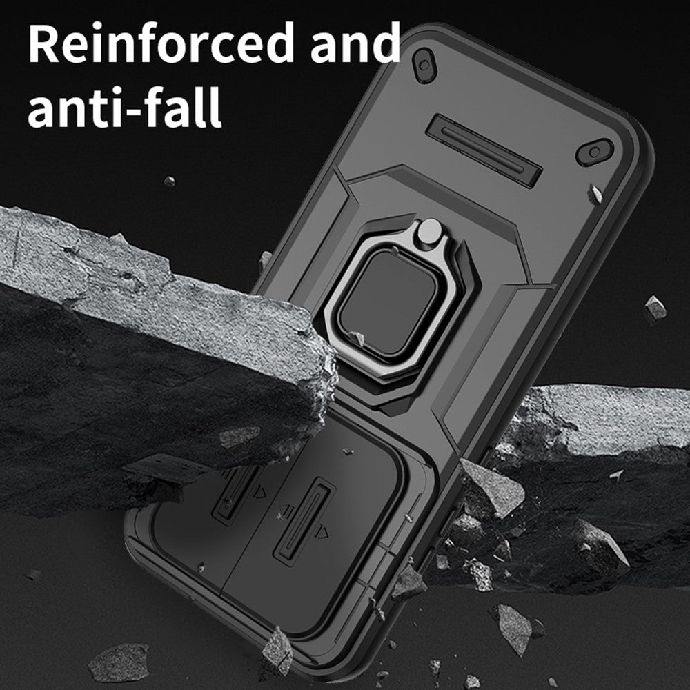 For Xiaomi Poco M8 Pro 5G / Redmi Note 15 Pro+ 5G (Global) Case PC + TPU Kickstand Phone Protector with Lens Cover - Black