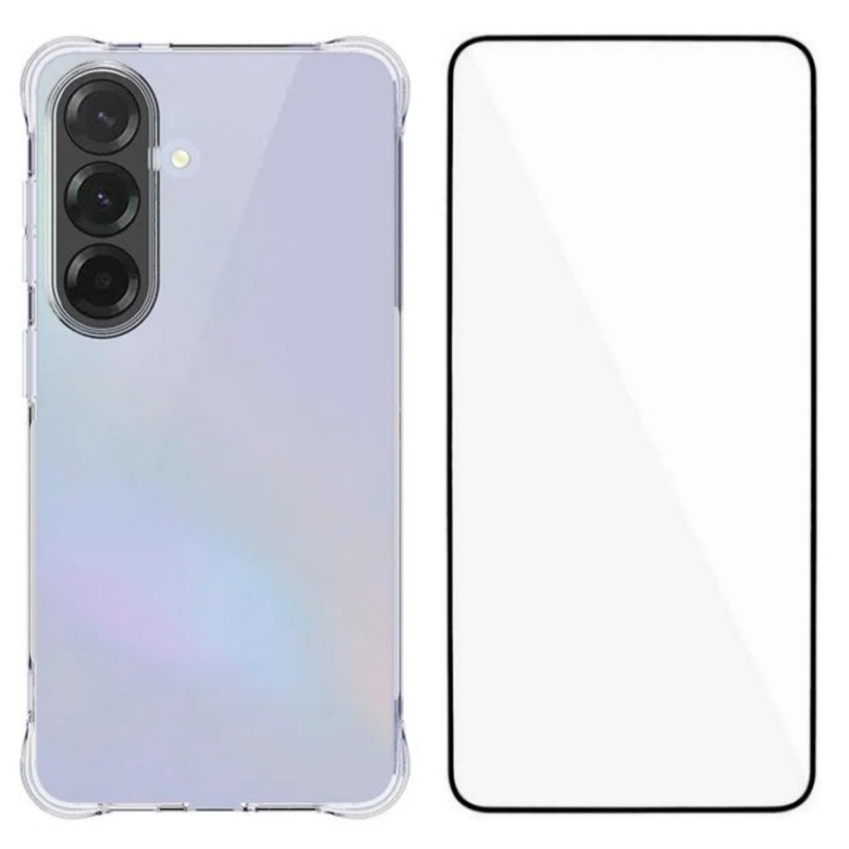 For-Samsung-Galaxy-S26-/-S26-Pro-Case-WANLONFENG-WL-Series-2.0mm-TPU-Phone-Cover-with-Tempered-Glass-Film-Transparent