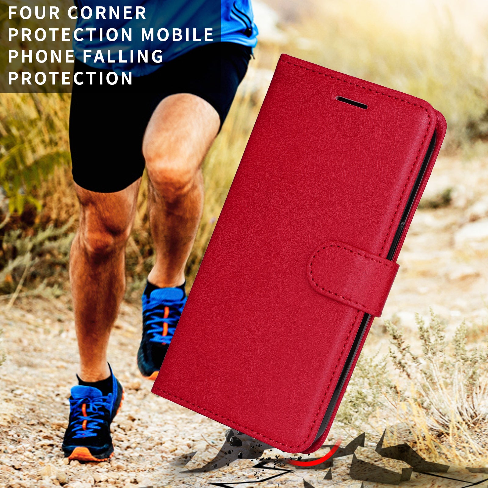 For Xiaomi Redmi Note 15 Pro 5G (Global) Leather Wallet Case with Strap Solid Color Phone Stand Cover - Red