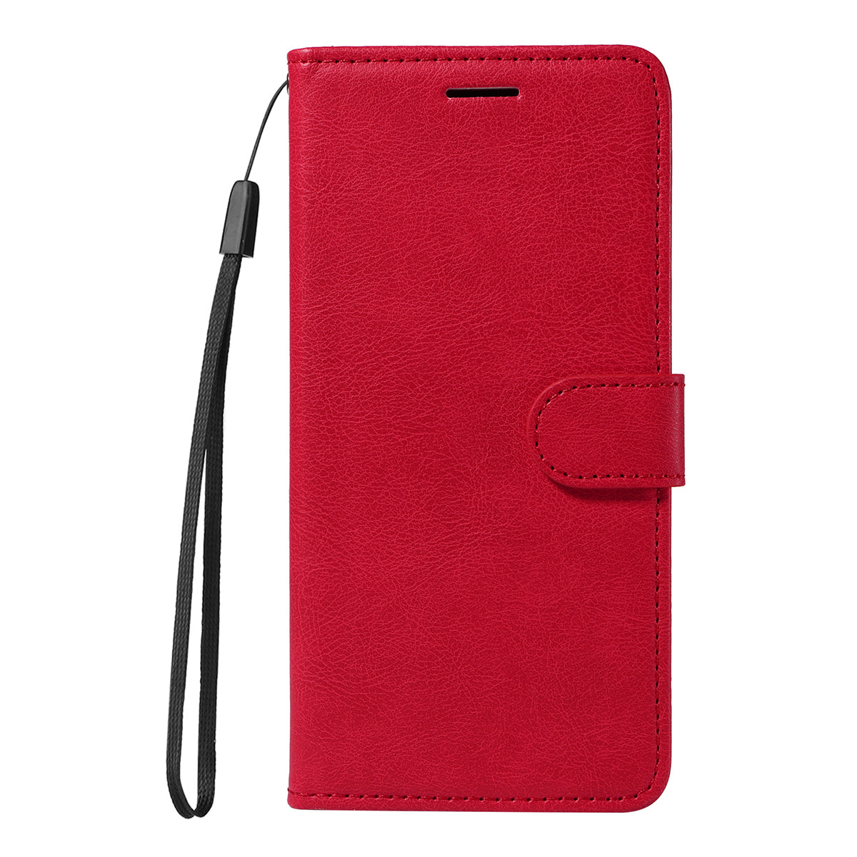 For Xiaomi Redmi Note 15 Pro 5G (Global) Leather Wallet Case with Strap Solid Color Phone Stand Cover - Red