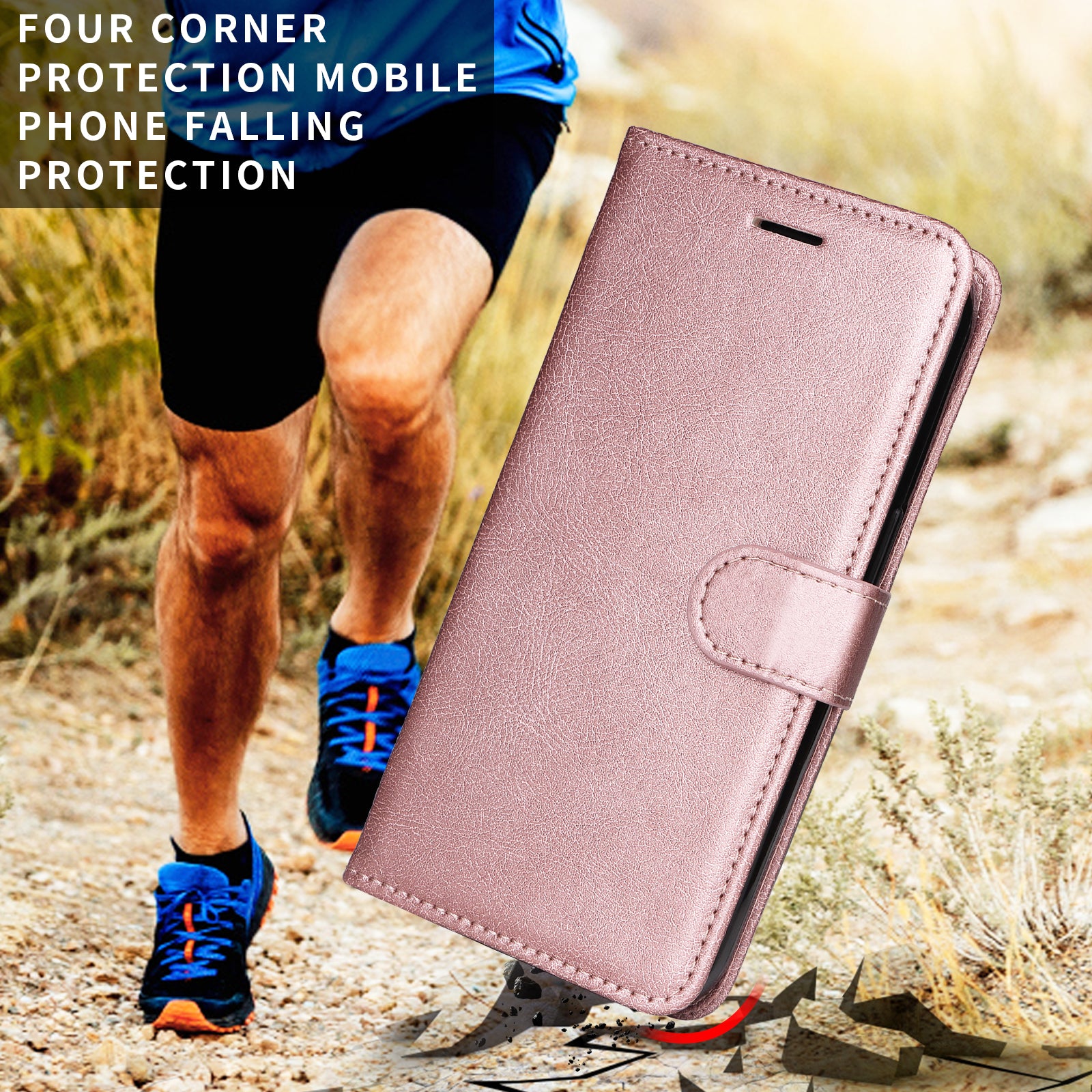 For Xiaomi Redmi Note 15 Pro 5G (Global) Leather Wallet Case with Strap Solid Color Phone Stand Cover - Rose Gold