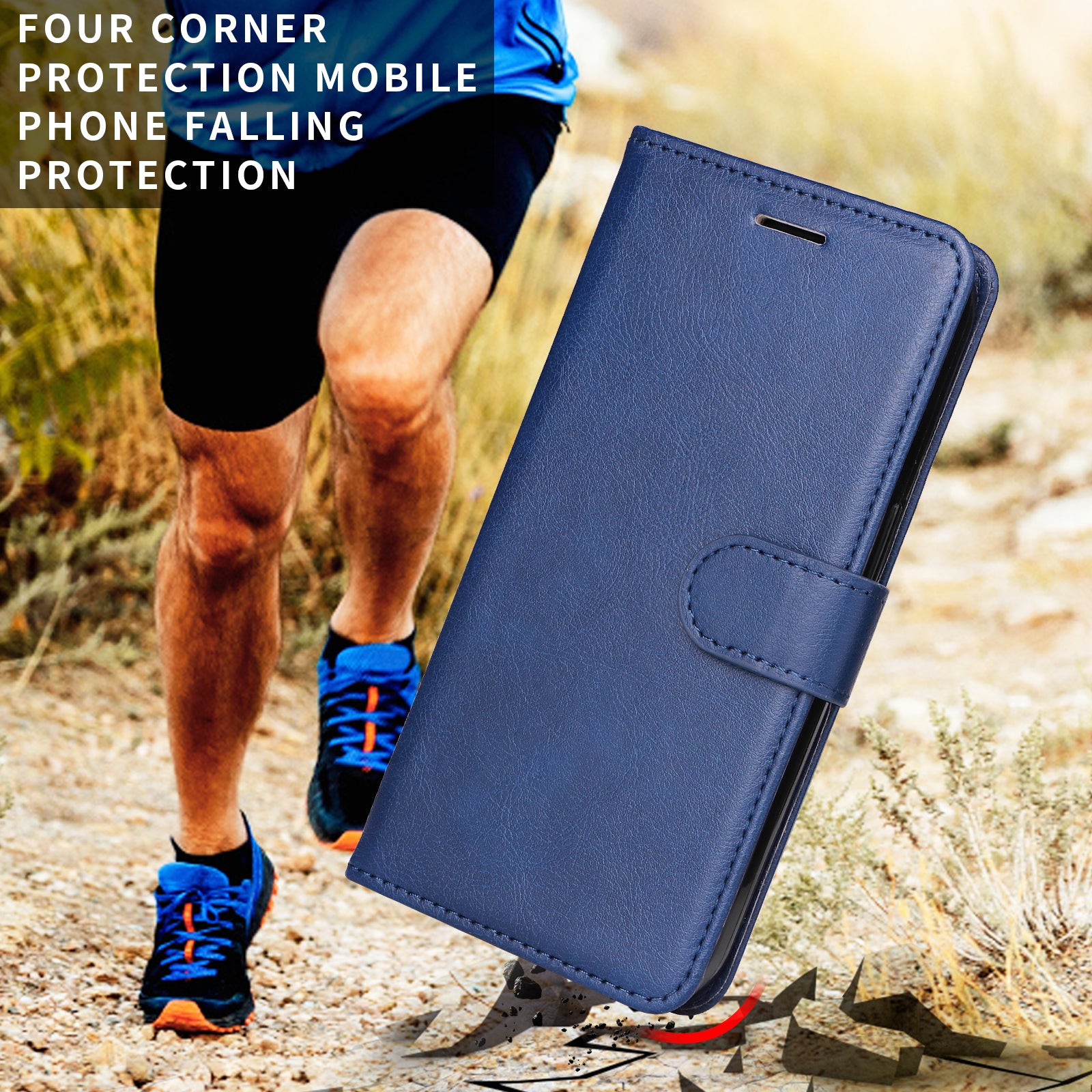For Xiaomi Redmi Note 15 Pro 5G (Global) Leather Wallet Case with Strap Solid Color Phone Stand Cover - Blue