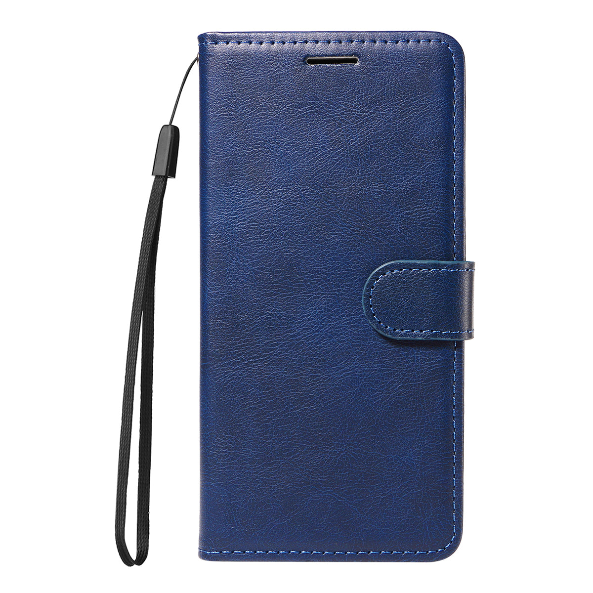 For Xiaomi Redmi Note 15 Pro 5G (Global) Leather Wallet Case with Strap Solid Color Phone Stand Cover - Blue
