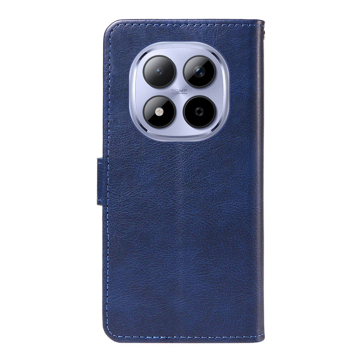 For Xiaomi Redmi Note 15 Pro 5G (Global) Leather Wallet Case with Strap Solid Color Phone Stand Cover - Blue