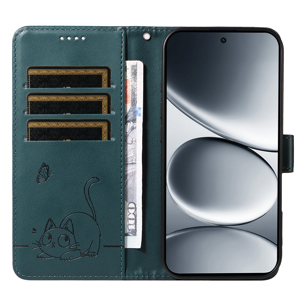 For Xiaomi Redmi Note 15 Pro 5G (Global) Case Cat Pattern Imprint Leather Phone Cover with Wrist Strap - Blue