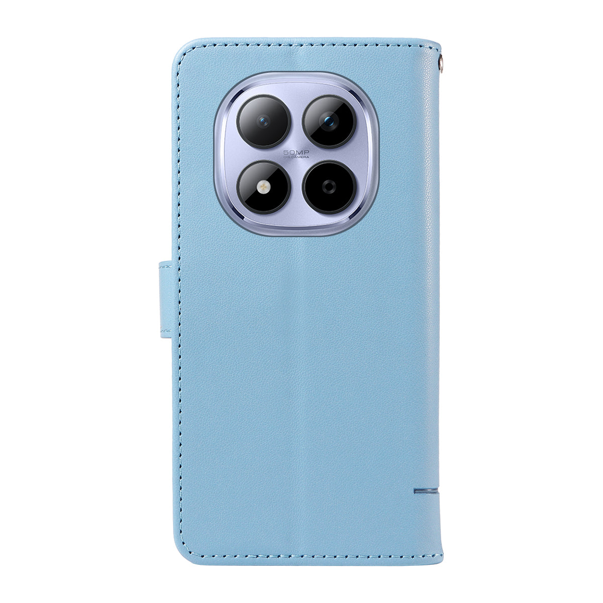For Xiaomi Redmi Note 15 Pro 5G (Global) Case Cat Pattern Imprint Leather Phone Cover with Wrist Strap - Sky Blue
