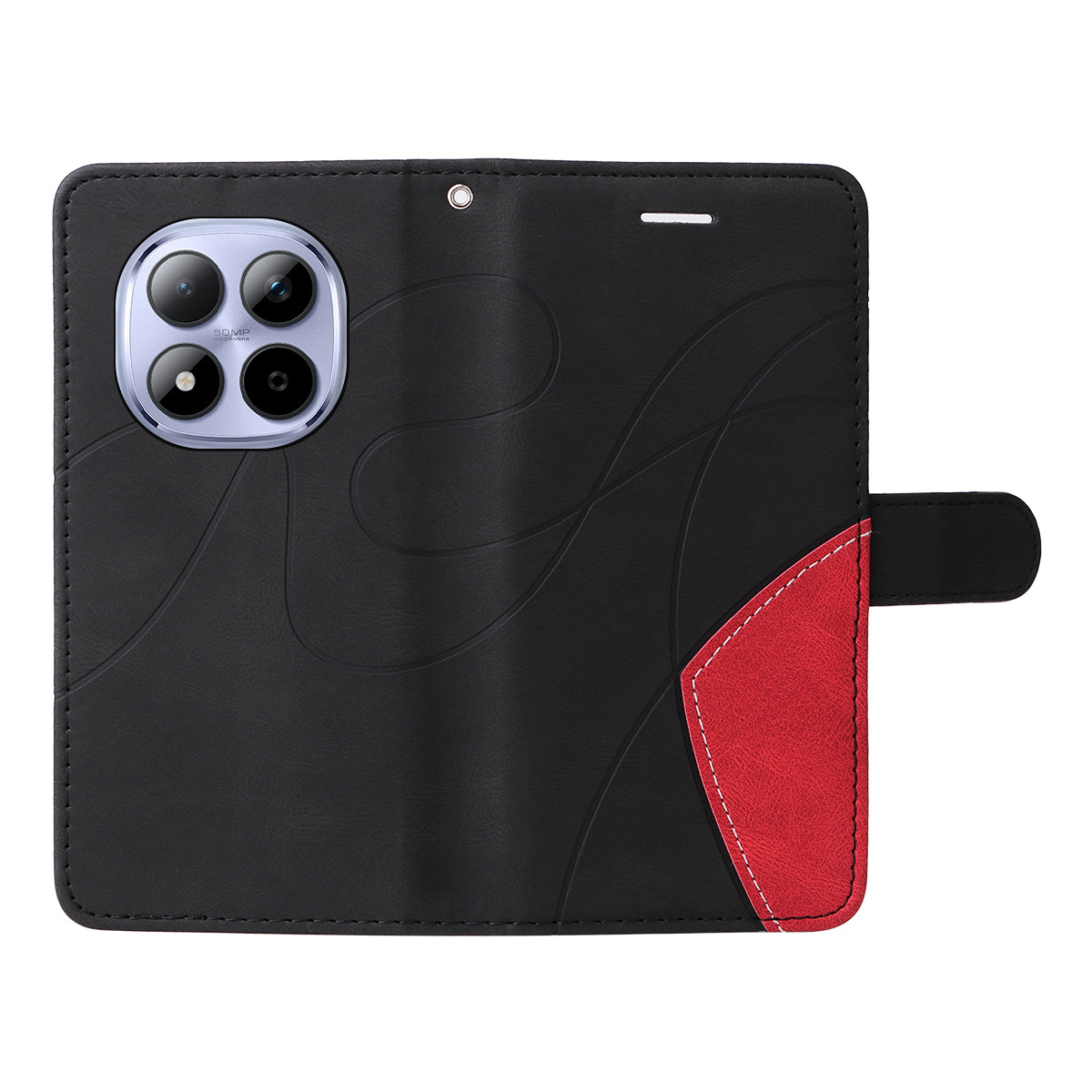 For Xiaomi Redmi Note 15 Pro 5G (Global) Leather Phone Case Stand Wallet with Bi-colour Splicing Design - Black