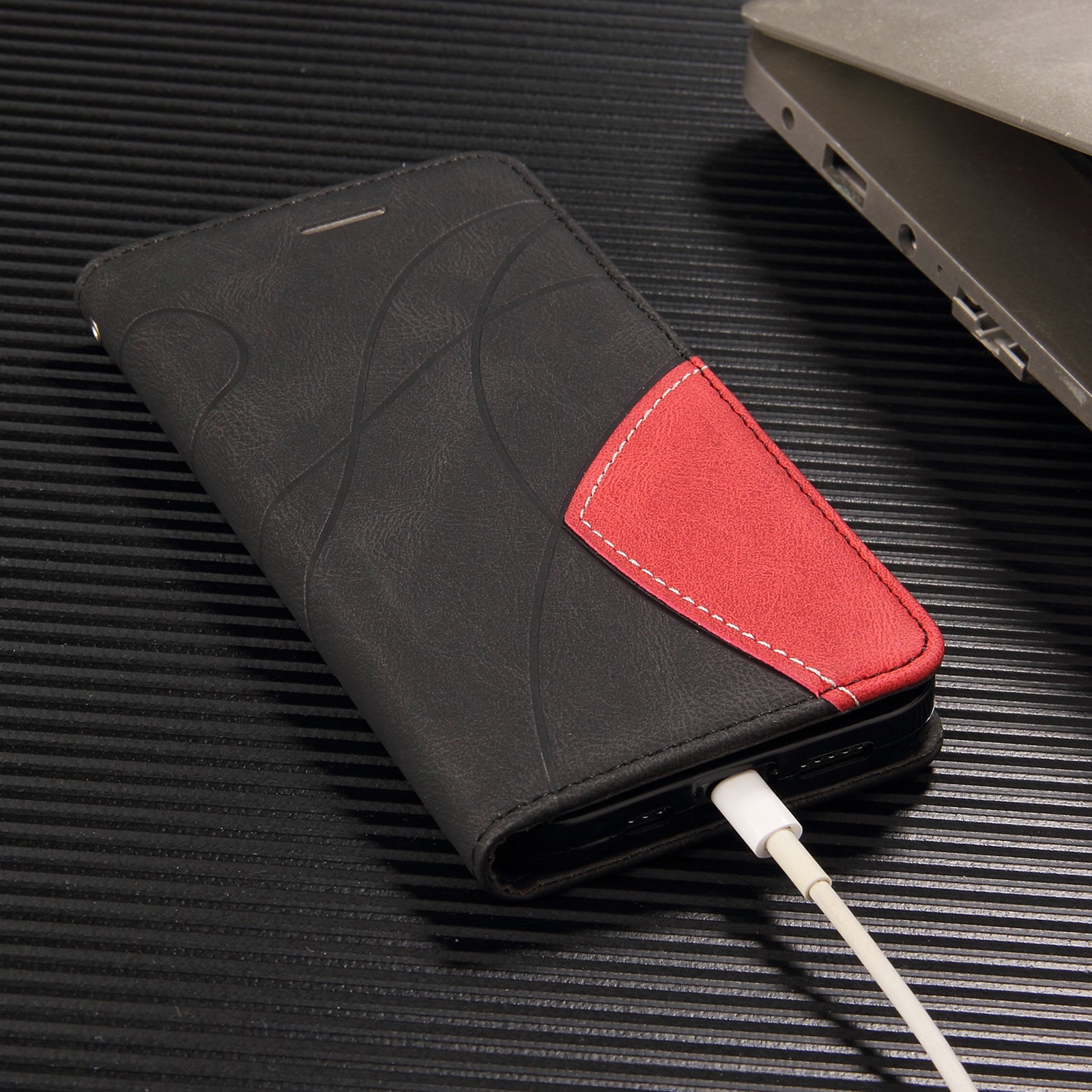 For Xiaomi Redmi Note 15 Pro 5G (Global) Leather Phone Case Stand Wallet with Bi-colour Splicing Design - Black