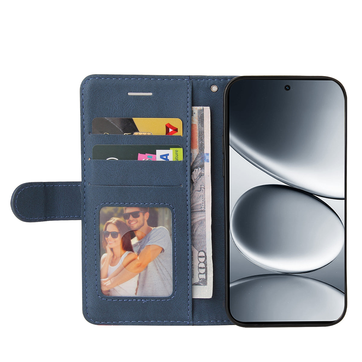 For Xiaomi Redmi Note 15 Pro 5G (Global) Leather Phone Case Stand Wallet with Bi-colour Splicing Design - Blue