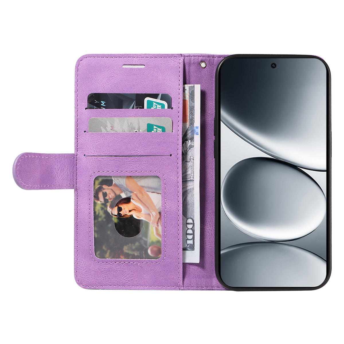 For Xiaomi Redmi Note 15 Pro 5G (Global) Leather Phone Case Stand Wallet with Bi-colour Splicing Design - Purple