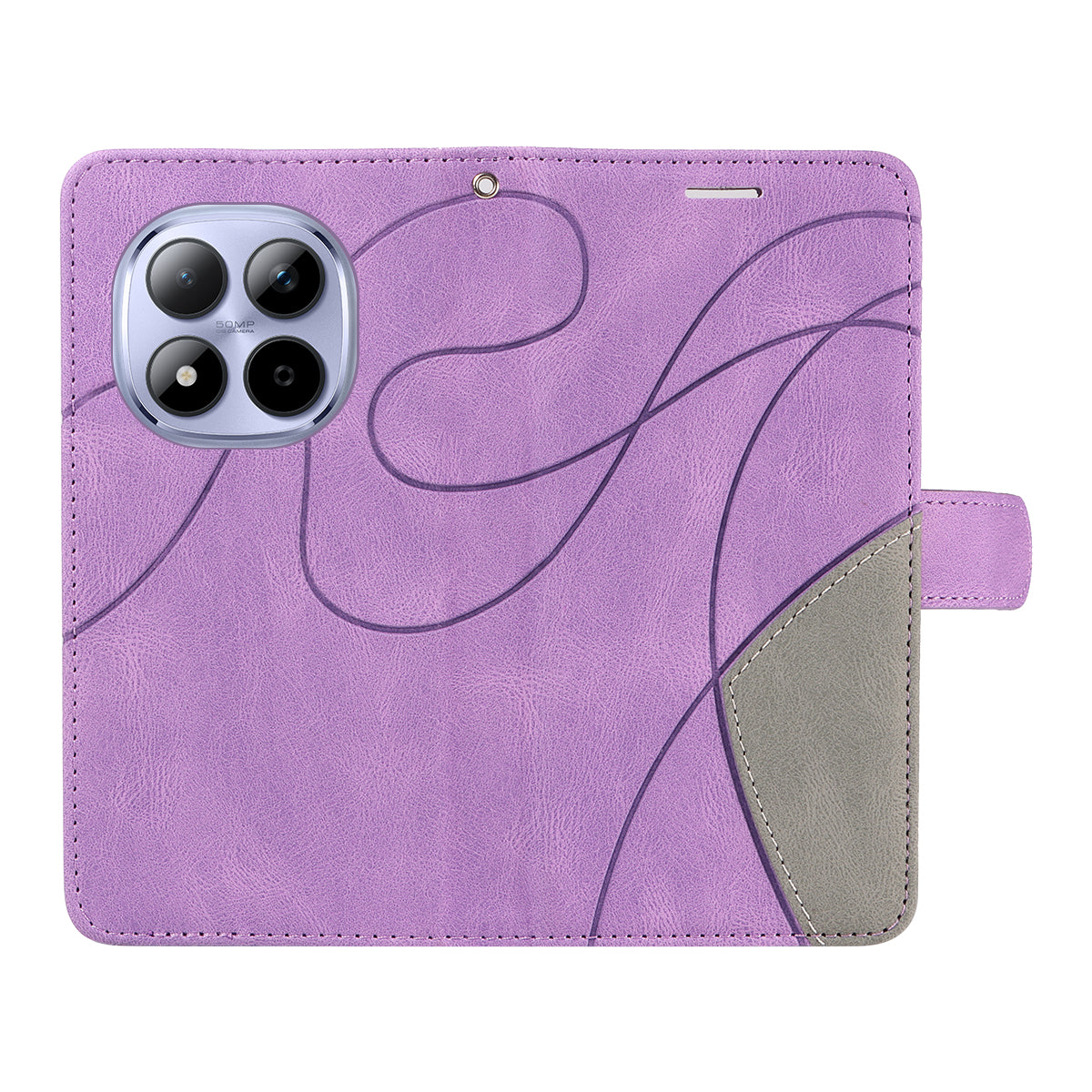 For Xiaomi Redmi Note 15 Pro 5G (Global) Leather Phone Case Stand Wallet with Bi-colour Splicing Design - Purple