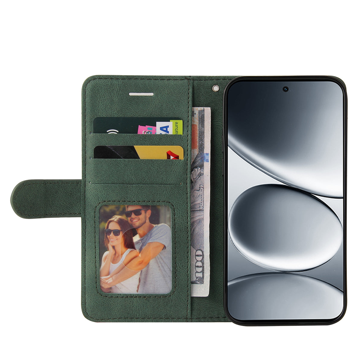 For Xiaomi Redmi Note 15 Pro 5G (Global) Leather Phone Case Stand Wallet with Bi-colour Splicing Design - Green