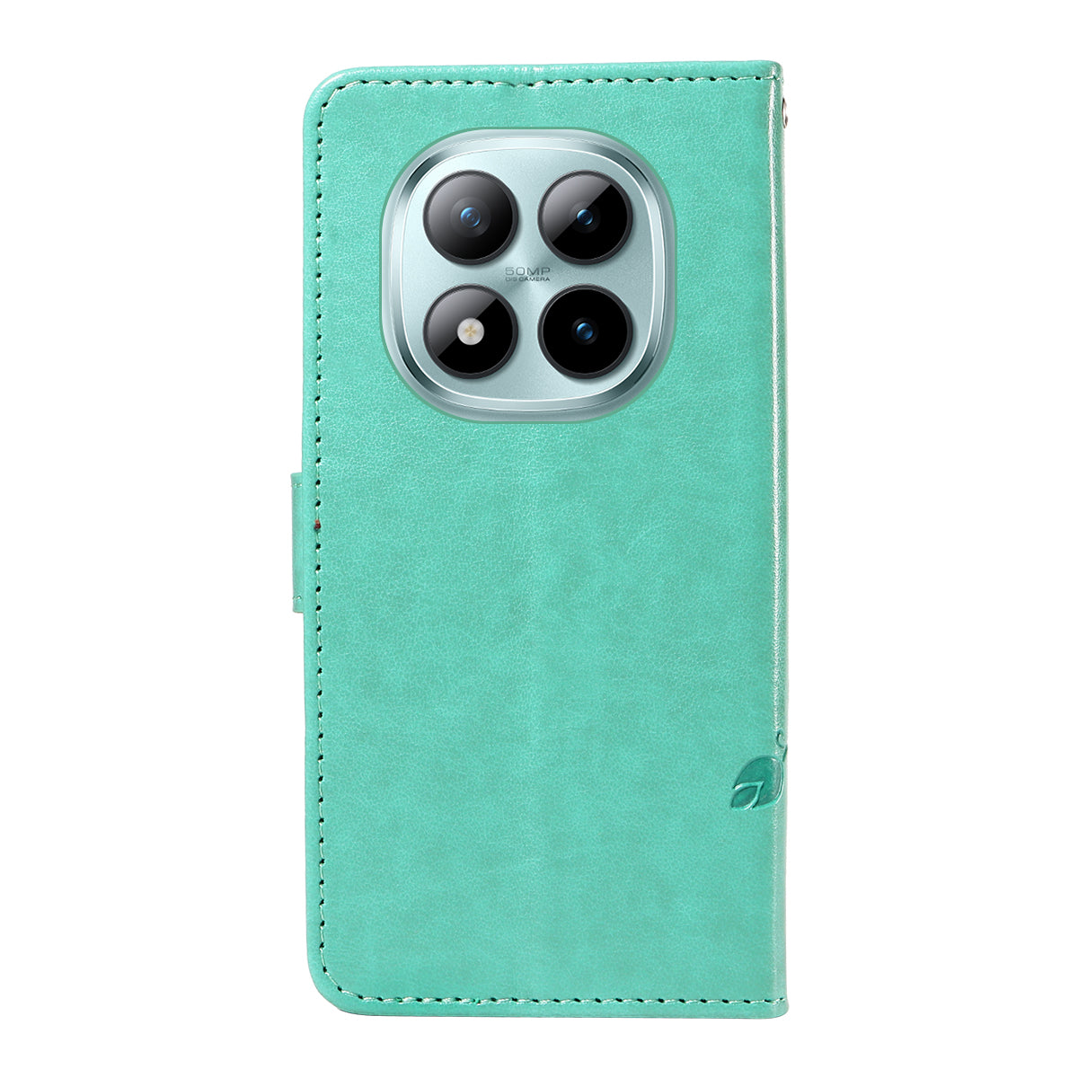 For Xiaomi Poco M8 Pro 5G / Redmi Note 15 Pro+ 5G (Global) PU Leather Cases Flower Pattern Wallet Stand Phone Cover with Strap - Green