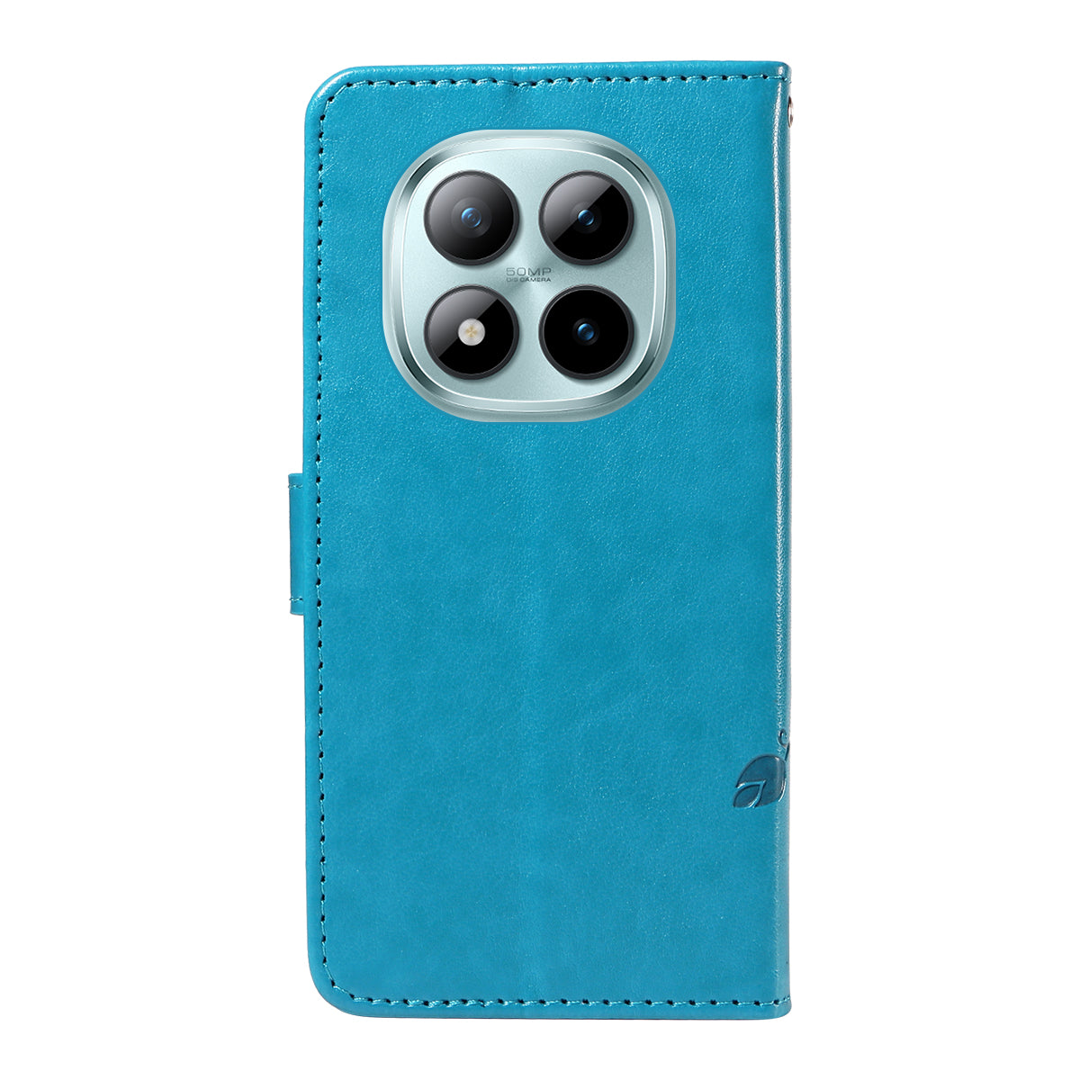 For Xiaomi Poco M8 Pro 5G / Redmi Note 15 Pro+ 5G (Global) PU Leather Cases Flower Pattern Wallet Stand Phone Cover with Strap - Blue