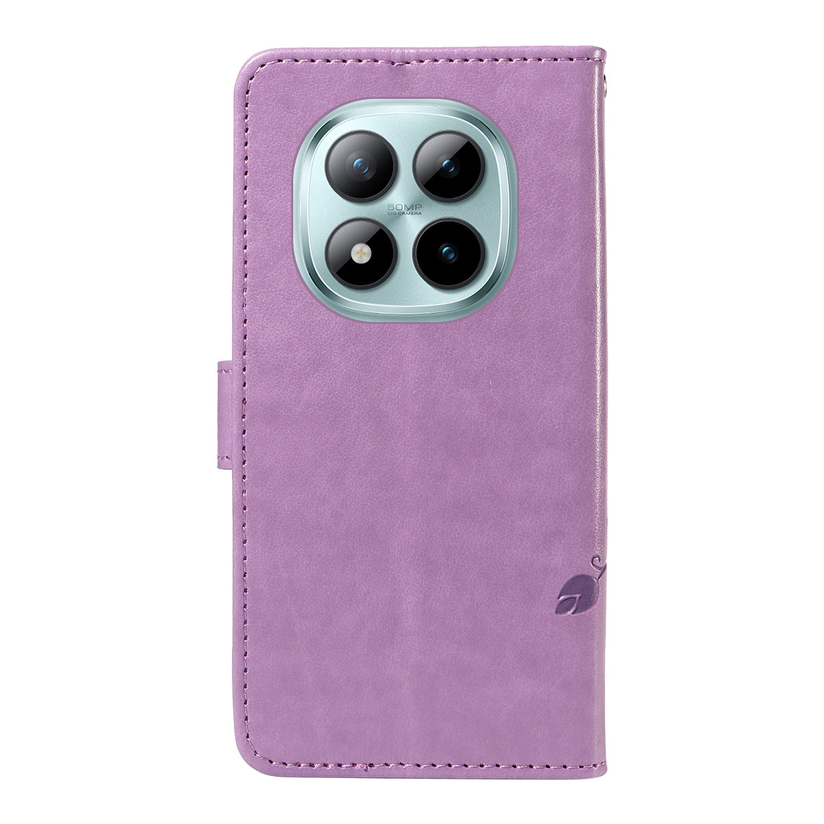 For Xiaomi Poco M8 Pro 5G / Redmi Note 15 Pro+ 5G (Global) PU Leather Cases Flower Pattern Wallet Stand Phone Cover with Strap -  Light Purple