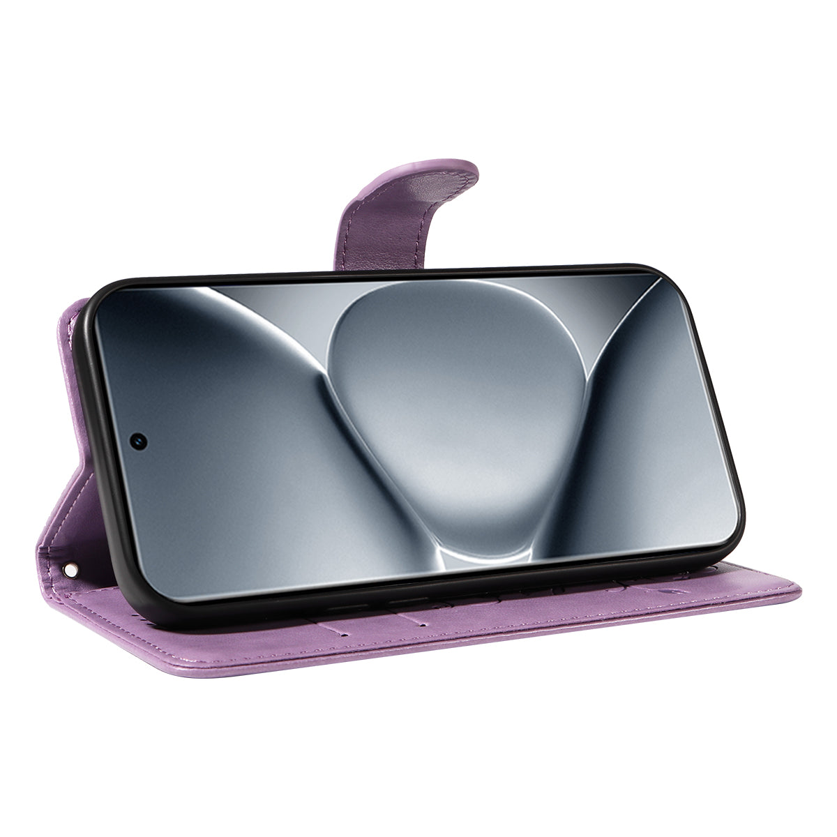 For Xiaomi Poco M8 Pro 5G / Redmi Note 15 Pro+ 5G (Global) PU Leather Cases Flower Pattern Wallet Stand Phone Cover with Strap -  Light Purple