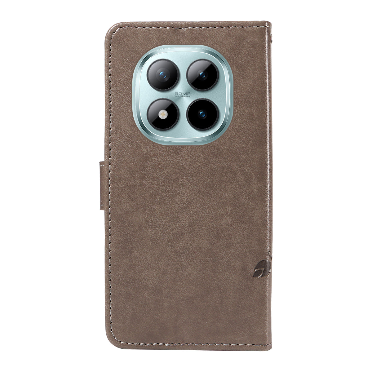 For Xiaomi Poco M8 Pro 5G / Redmi Note 15 Pro+ 5G (Global) PU Leather Cases Flower Pattern Wallet Stand Phone Cover with Strap - Grey