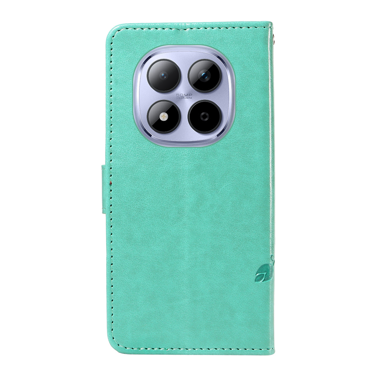 For Xiaomi Redmi Note 15 Pro 5G (Global) PU Leather Cases Flower Pattern Wallet Stand Phone Cover with Strap - Green