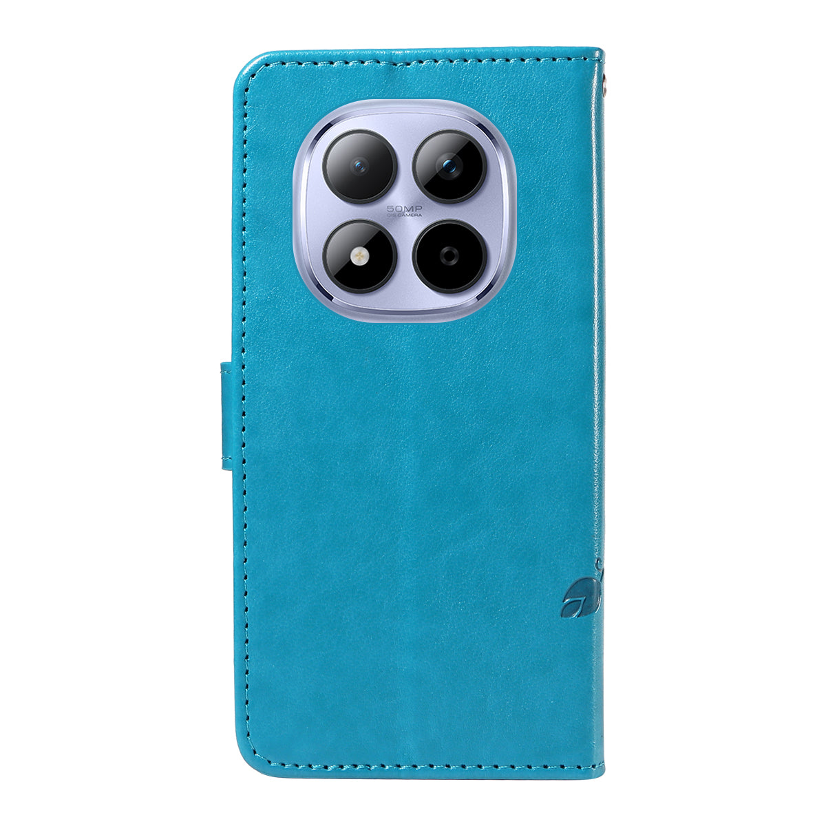 For Xiaomi Redmi Note 15 Pro 5G (Global) PU Leather Cases Flower Pattern Wallet Stand Phone Cover with Strap - Blue