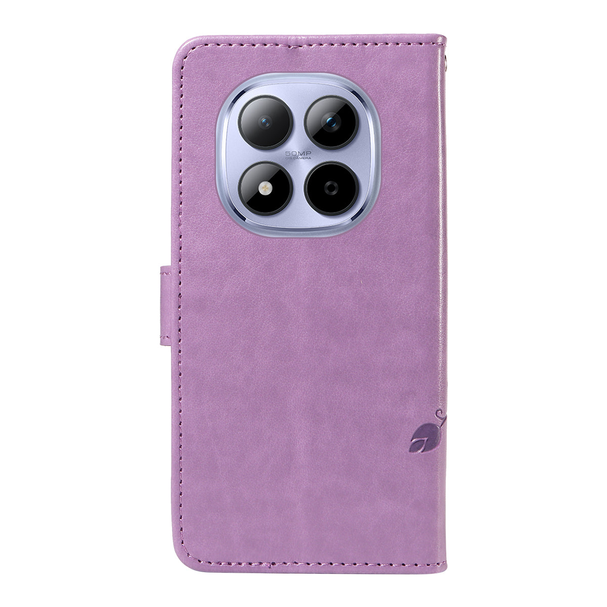 For Xiaomi Redmi Note 15 Pro 5G (Global) PU Leather Cases Flower Pattern Wallet Stand Phone Cover with Strap -  Light Purple