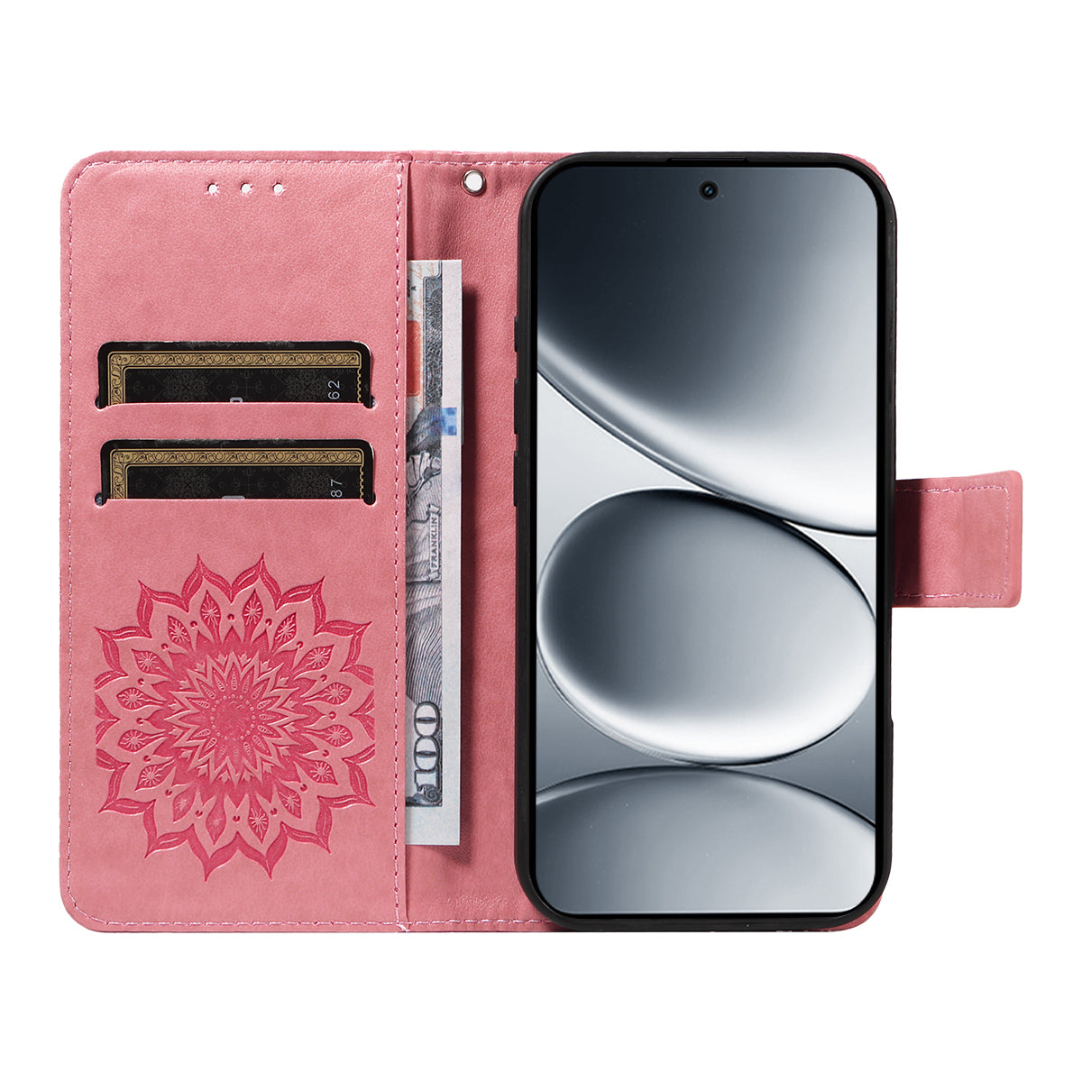 For Xiaomi Redmi Note 15 Pro 5G (Global) Leather Wallet Case Sunflower Imprinted Phone Cover - Pink