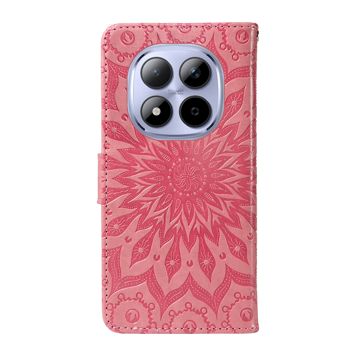 For Xiaomi Redmi Note 15 Pro 5G (Global) Leather Wallet Case Sunflower Imprinted Phone Cover - Pink