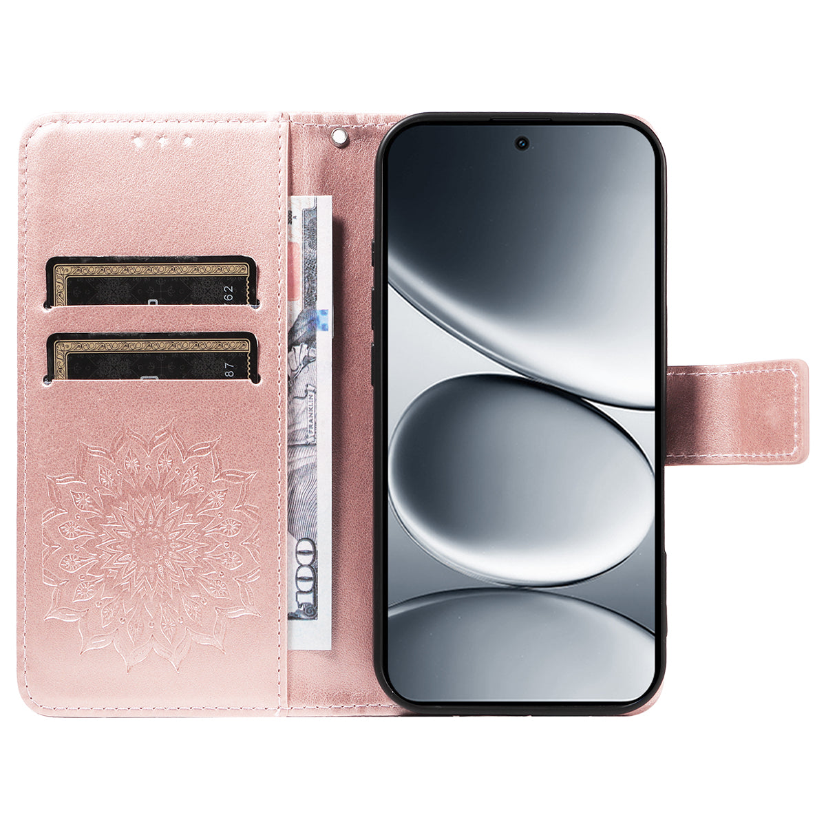 For Xiaomi Redmi Note 15 Pro 5G (Global) Leather Wallet Case Sunflower Imprinted Phone Cover -  Rose Gold