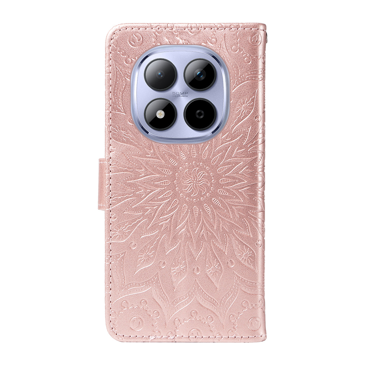 For Xiaomi Redmi Note 15 Pro 5G (Global) Leather Wallet Case Sunflower Imprinted Phone Cover -  Rose Gold