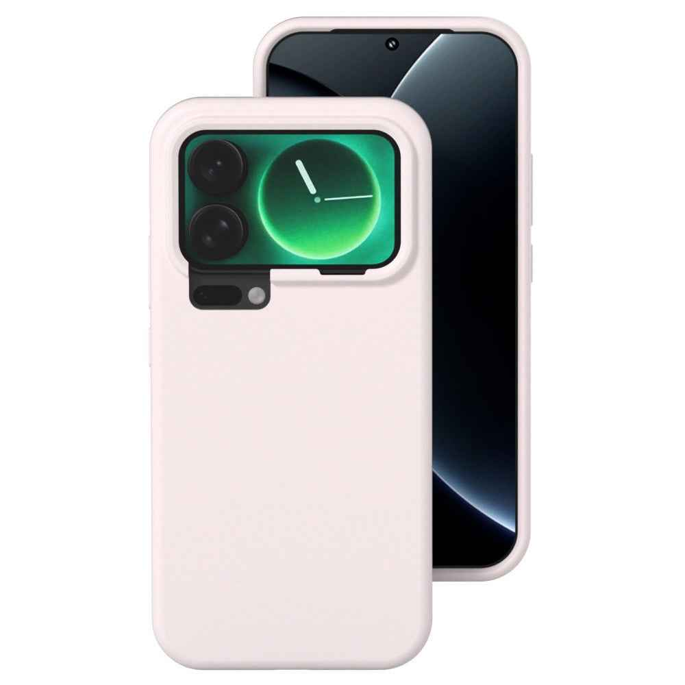 For Xiaomi 17 Pro Liquid Silicone Phone Case Skin-Friendly Shockproof Protective Back Cover - Grey Pink