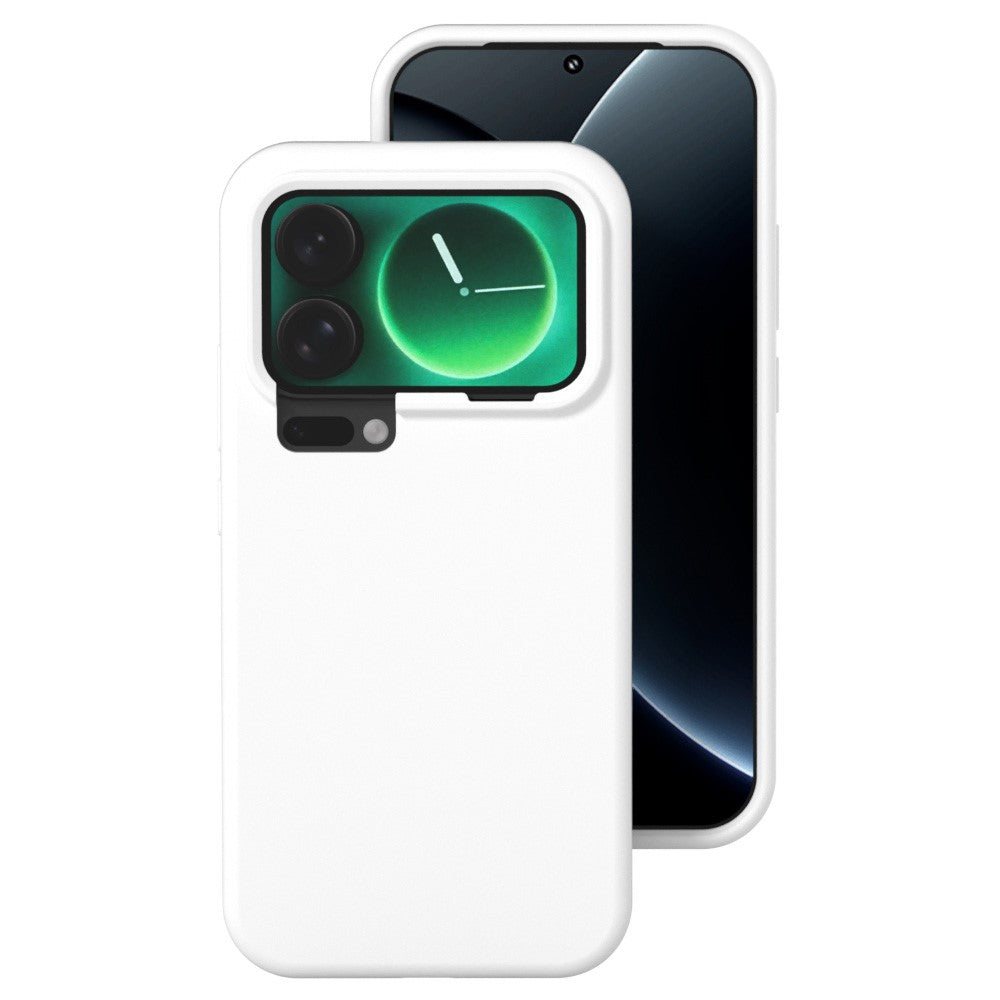 For Xiaomi 17 Pro Max Liquid Silicone Phone Case Skin-Friendly Shockproof Protective Back Cover - White